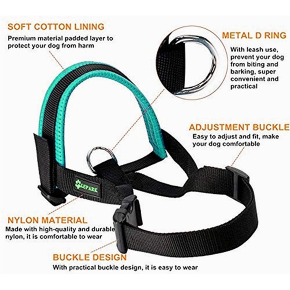 New Lepark Nylon Dog Muzzle for Large Dogs Prevent from Biting - Picture 3 of 11